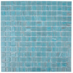Sparkling Bright Blue & Gold Mixed Squares Glass Pool Tile | Tile Club