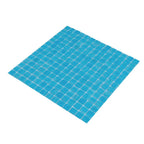 Brushed Sky Blue Mixed Squares Glass Pool Tile | Tile Club
