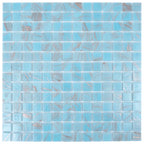 Baby Blue & Gold Mixed Squares Glass Pool Tile | Tile Club