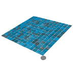 Blue with Gold Stripes Squares Glass Pool Tile | Tile Club