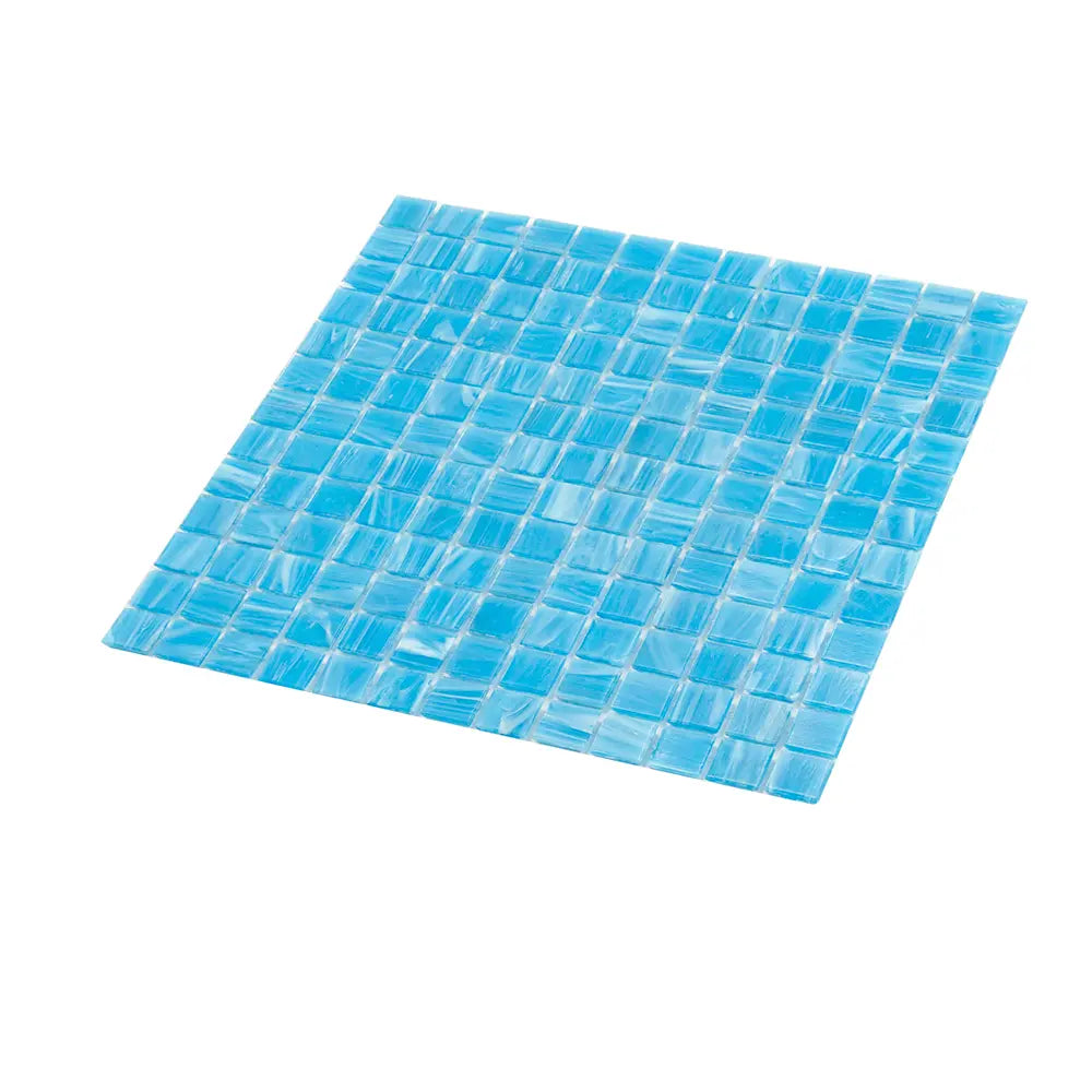 Underwater Blue & White Mixed Squares Glass Pool Tile | Tile Club