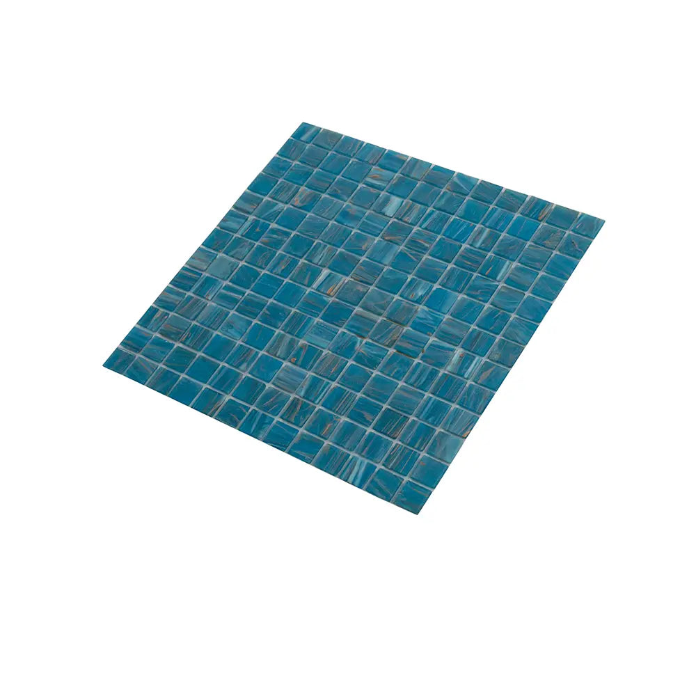 Mixed Blue & Gold Squares Glass Pool Tile | Tile Club