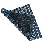 Aegean Blue with Gold Swirls Mixed Squares Glass Pool Tile | Tile Club