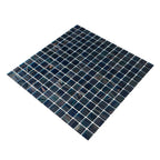 Aegean Blue with Gold Swirls Mixed Squares Glass Pool Tile