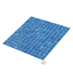 Brushed Sapphire Blue Squares Glass Pool Tile | Tile Club