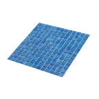Brushed Sapphire Blue Squares Glass Pool Tile | Tile Club