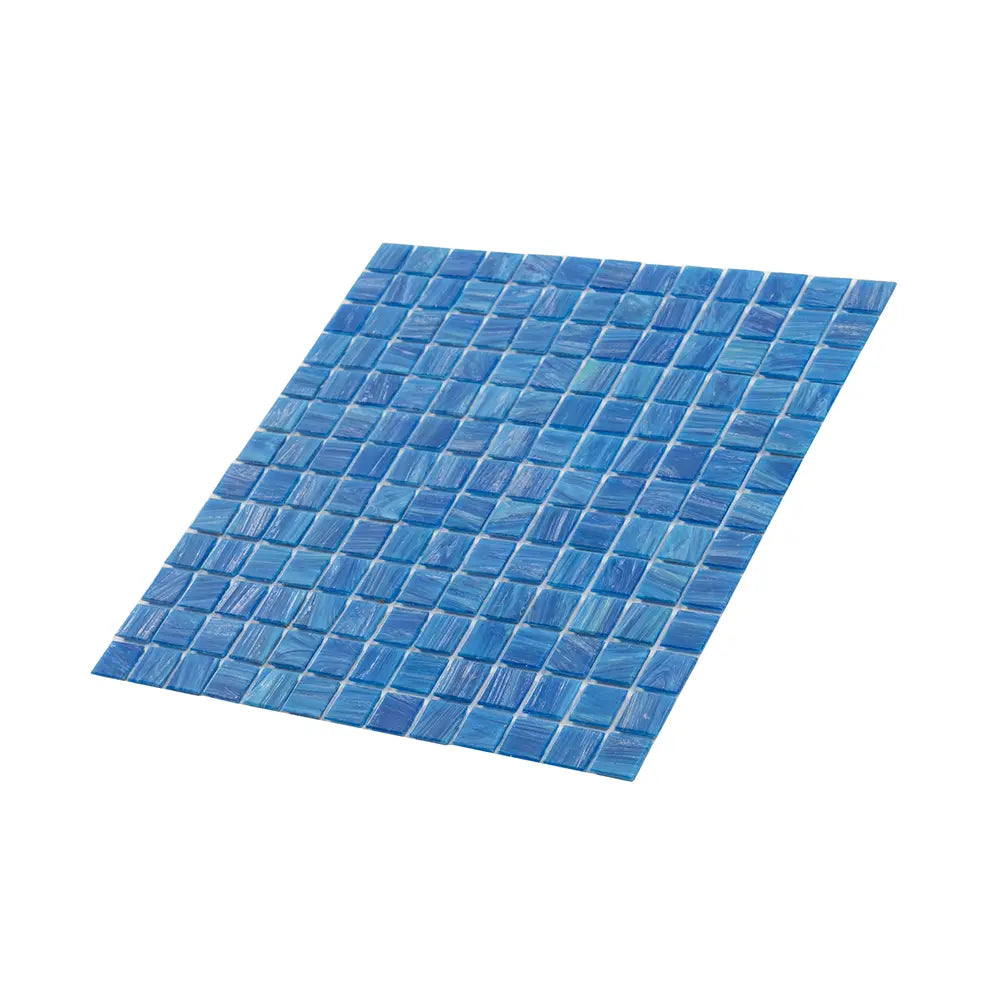 Brushed Sapphire Blue Squares Glass Pool Tile | Tile Club