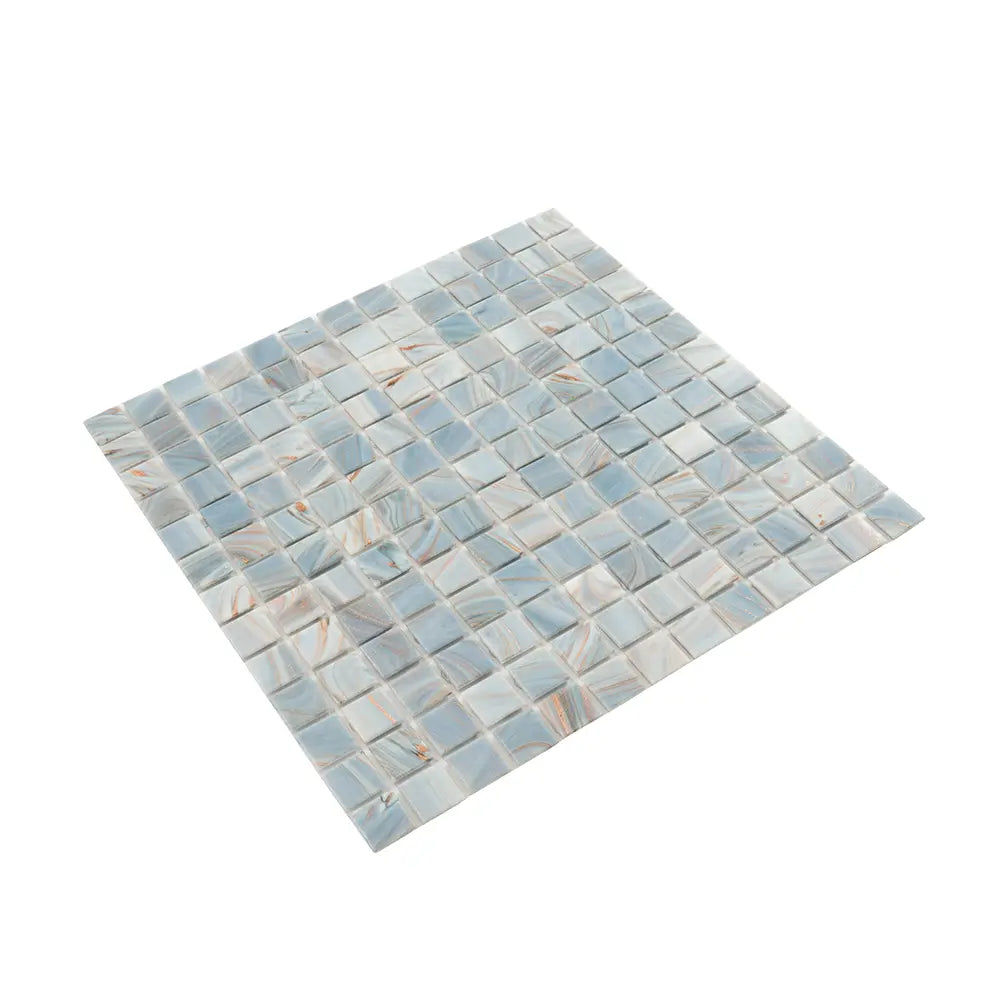 Mixed Cool Tones Glass Squares Pool Tile | Tile Club
