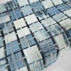 Mixed Cool Tones Glass Squares Pool Tile