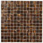 Tiger's Eye Shimmer Mixed Squares Glass Pool Tile | Tile Club