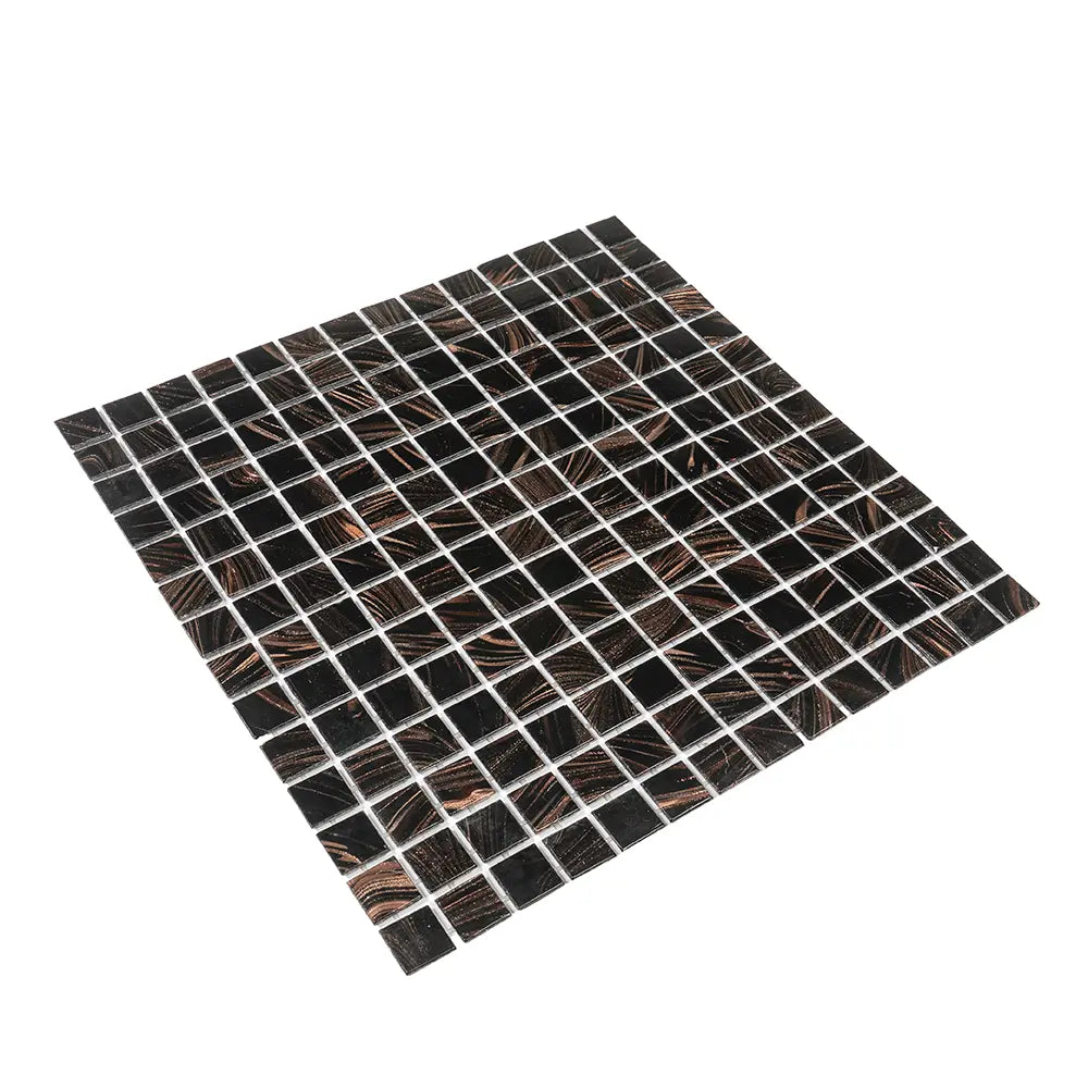 Espresso Shimmer Mixed Squares Glass Pool Tile | Tile Club