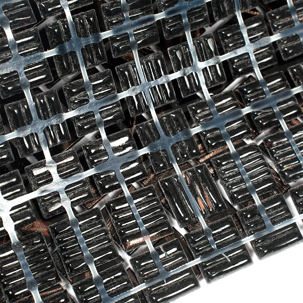 Espresso Shimmer Mixed Squares Glass Pool Tile | Tile Club