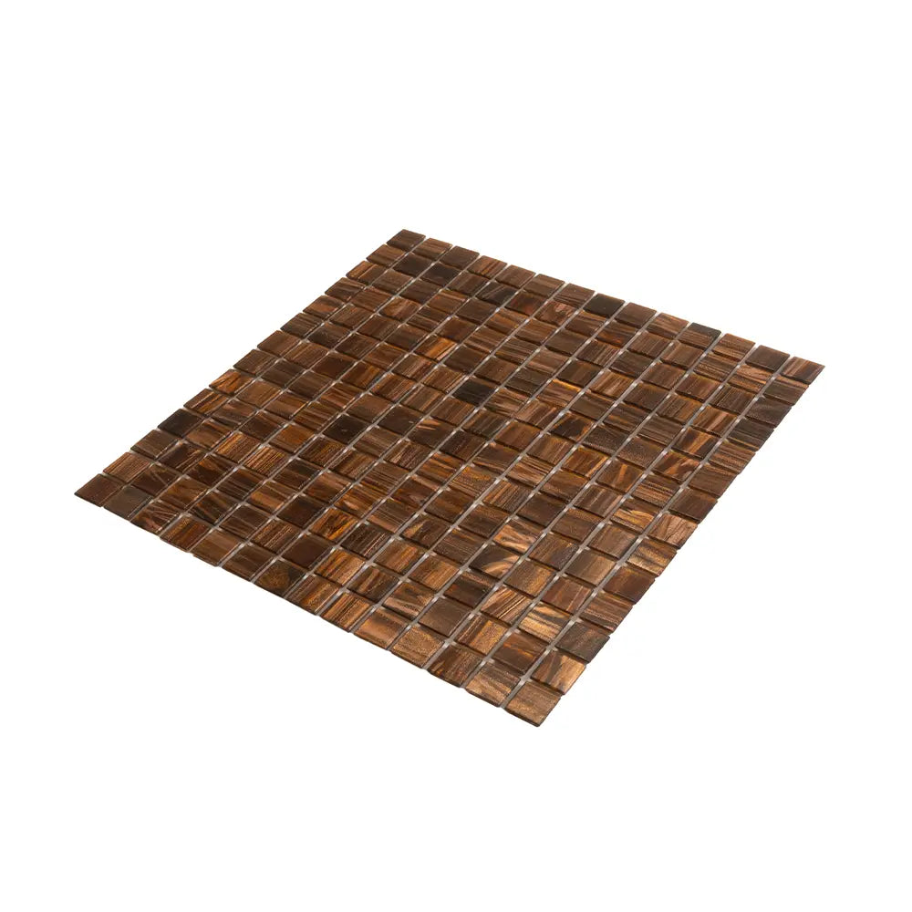 Amber Shimmer Mixed Squares Glass Pool Tile | Tile Club