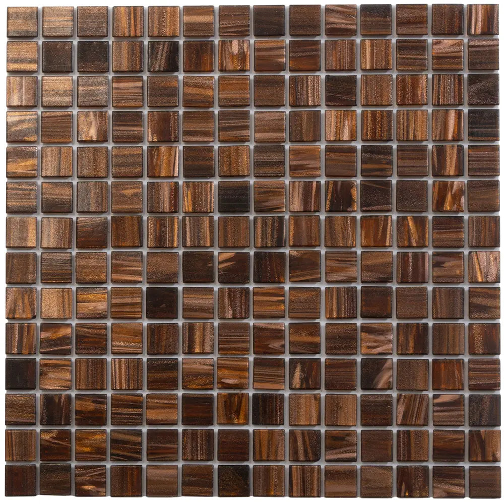Amber Shimmer Mixed Squares Glass Pool Tile | Tile Club