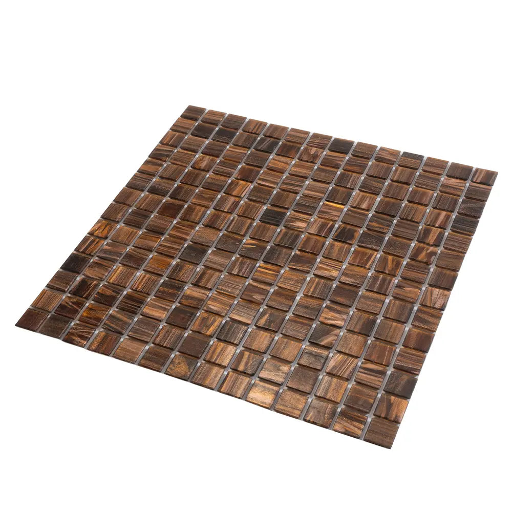 Amber Shimmer Mixed Squares Glass Pool Tile | Tile Club