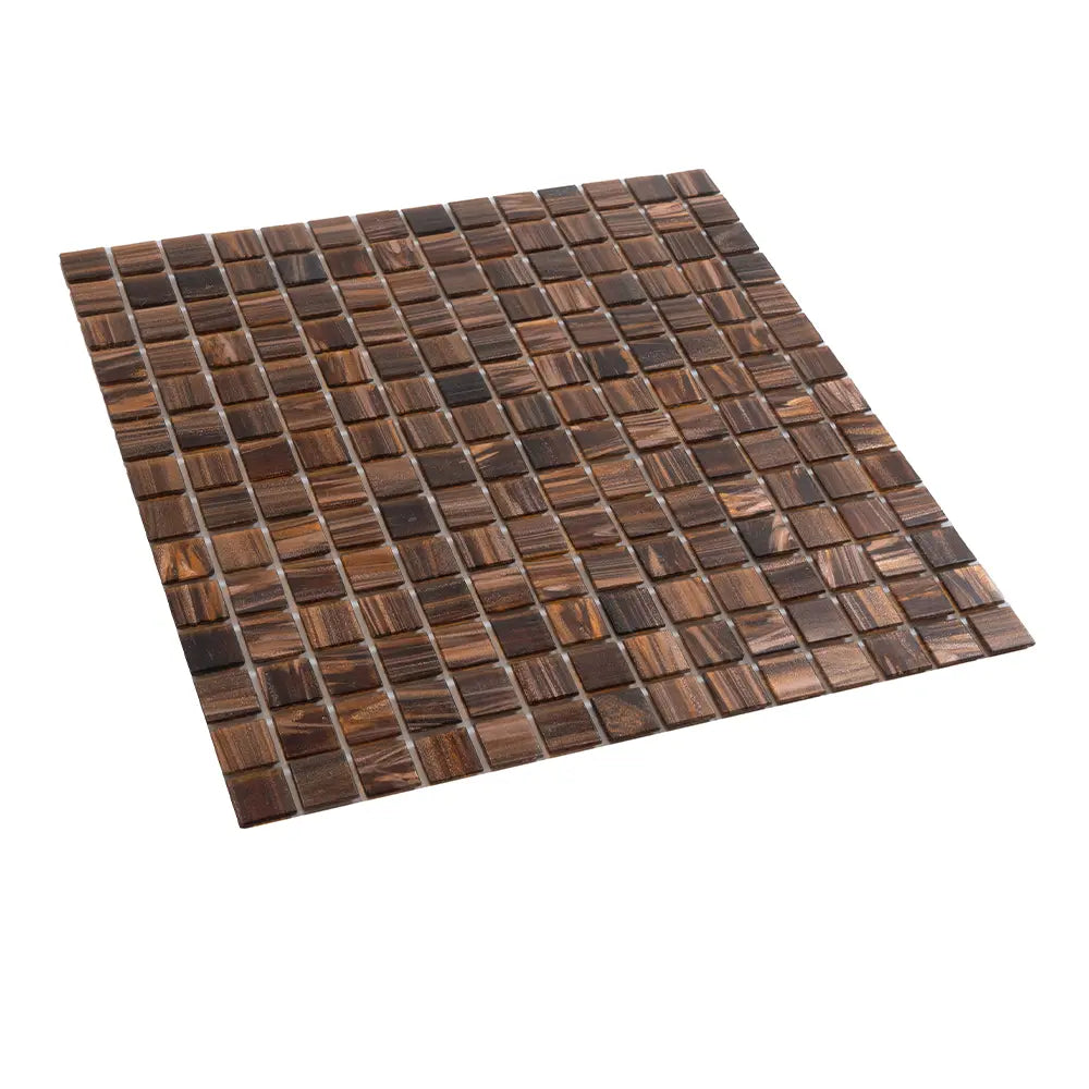 Amber Shimmer Mixed Squares Glass Pool Tile | Tile Club