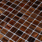 Amber Shimmer Mixed Squares Glass Pool Tile | Tile Club