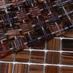 Amber Shimmer Mixed Squares Glass Pool Tile | Tile Club