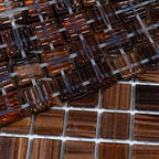 Amber Shimmer Mixed Squares Glass Pool Tile | Tile Club