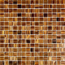 Amber Shimmer Mixed Squares Glass Pool Tile Sample