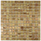 Gold and Tan Shimmer Mixed Squares Glass Pool Tile | Tile Club