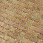 Gold and Tan Shimmer Mixed Squares Glass Pool Tile | Tile Club