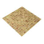 Gold and Tan Shimmer Mixed Squares Glass Pool Tile | Tile Club
