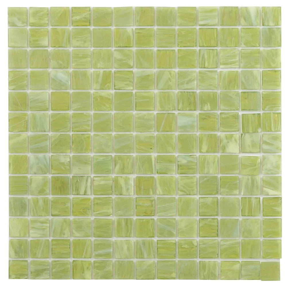 Bright Lime Mixed Squares Glass Pool Tile | Tile Club