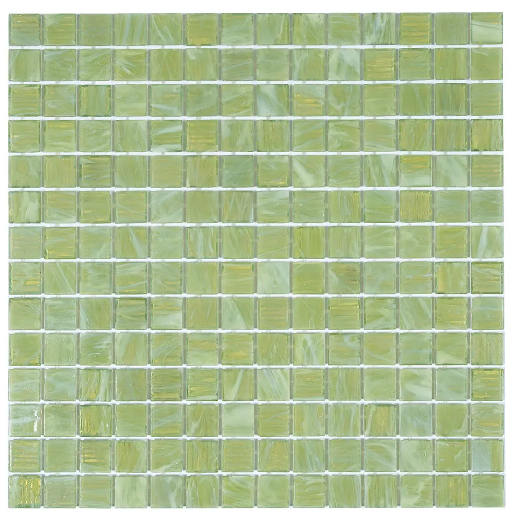 Bright Lime Mixed Squares Glass Pool Tile | Tile Club