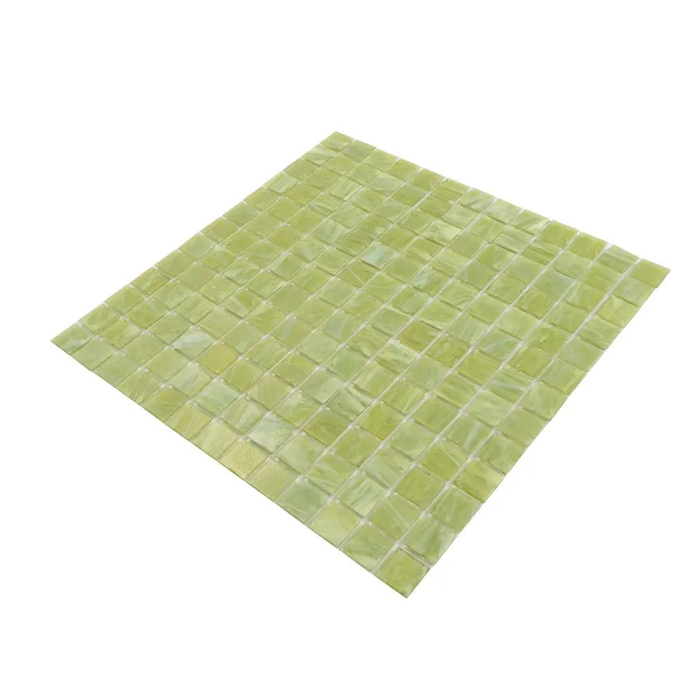 Bright Lime Mixed Squares Glass Pool Tile | Tile Club