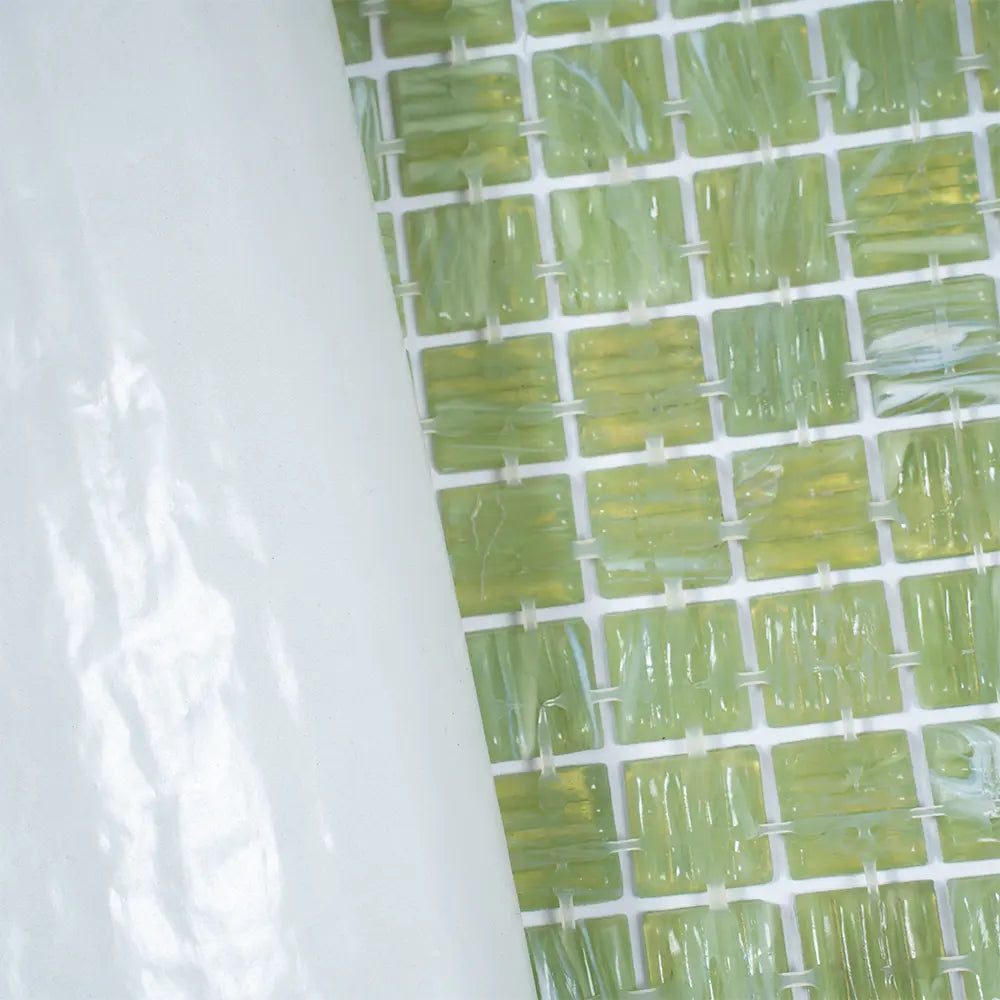 Bright Lime Mixed Squares Glass Pool Tile | Tile Club