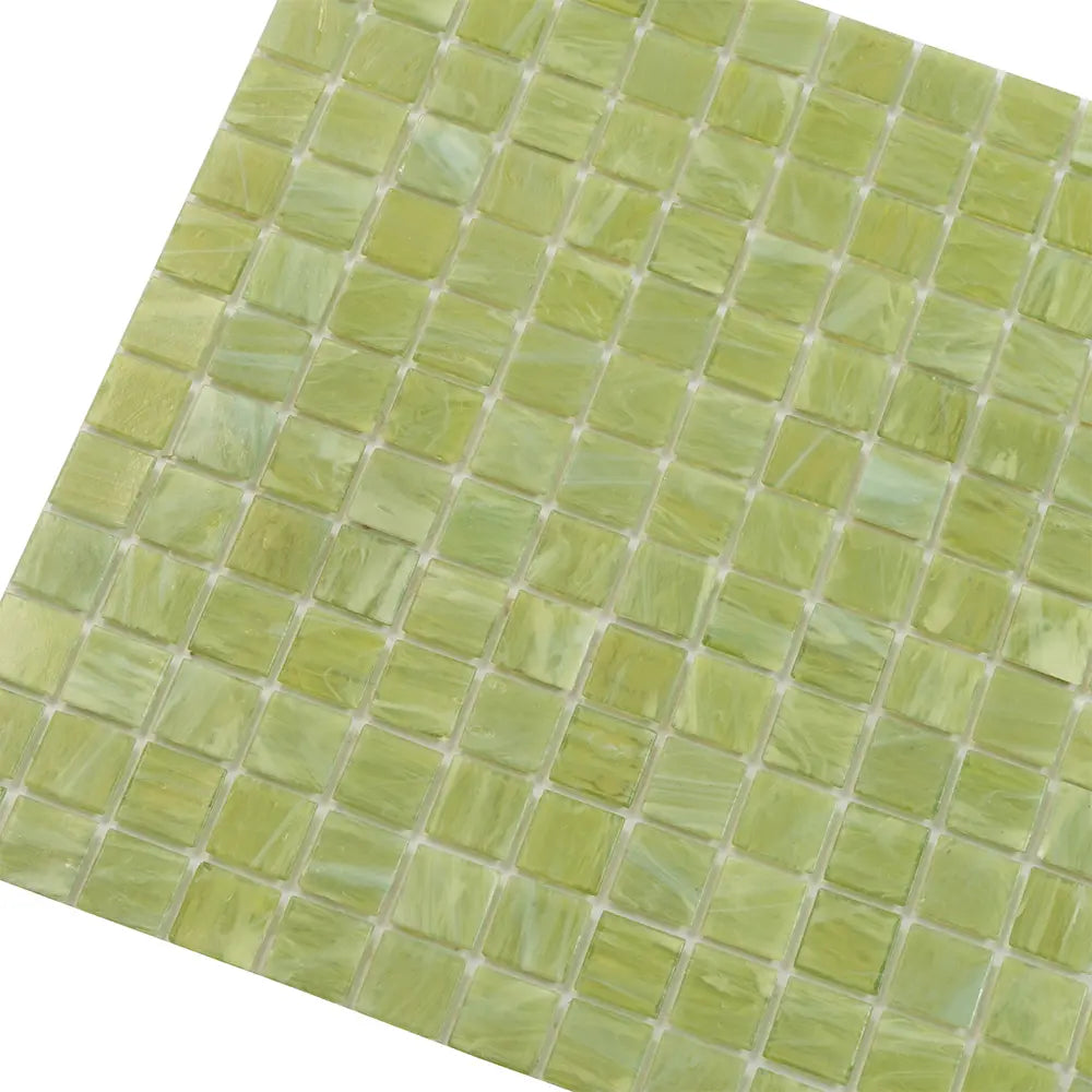 Bright Lime Mixed Squares Glass Pool Tile | Tile Club