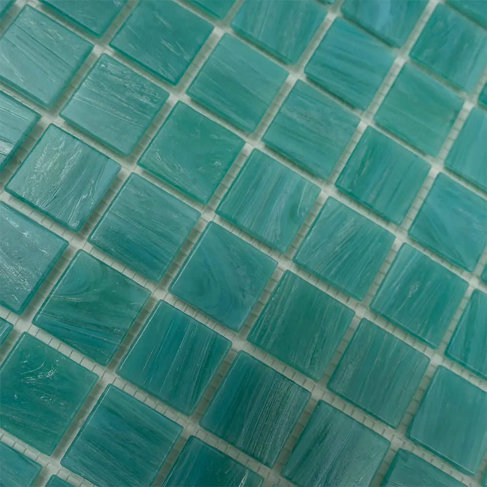 Aqua Ocean Mixed Squares Glass Pool Tile | Tile Club