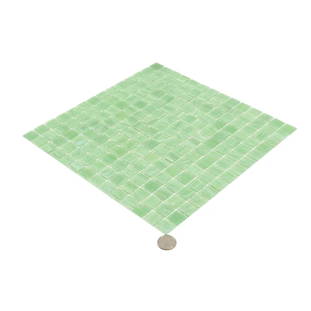 Green Pear Squares Glass Pool Tile | Tile Club
