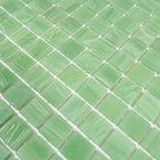 Green Pear Squares Glass Pool Tile | Tile Club