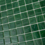 Brushed Emerald Green Squares Glass Pool Tile | Tile Club