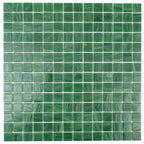 Brushed Emerald Green Squares Glass Pool Tile | Tile Club