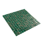 Jungle Green & Brown Squares Glass Pool Tile | Tile Club