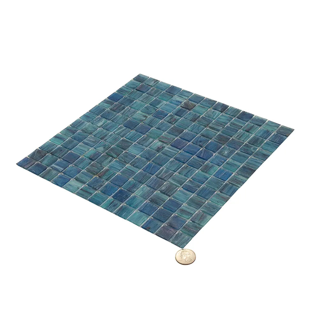 Sparkly Sea Waves Mixed Squares Glass Pool Tile