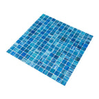 Sparkly Sea Waves Mixed Squares Glass Pool Tile | Tile Club