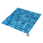 Sparkly Sea Waves Mixed Squares Glass Pool Tile | Tile Club