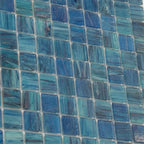 Sparkly Sea Waves Mixed Squares Glass Pool Tile