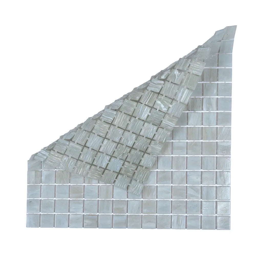 Pearly Waves Mixed Squares Glass Pool Tile | Tile Club