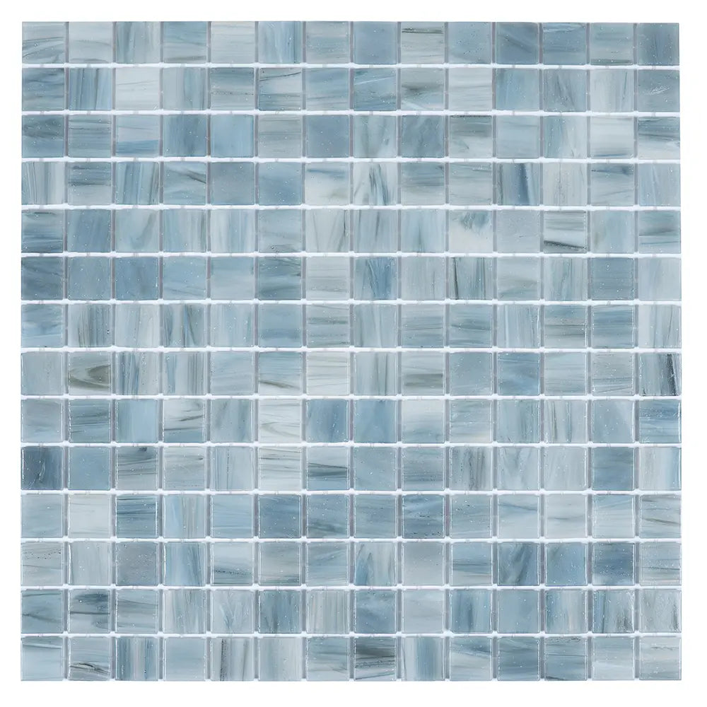Nautical Blue & White Mixed Squares Glass Pool Tile | Tile Club