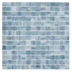 Nautical Blue & White Mixed Squares Glass Pool Tile | Tile Club