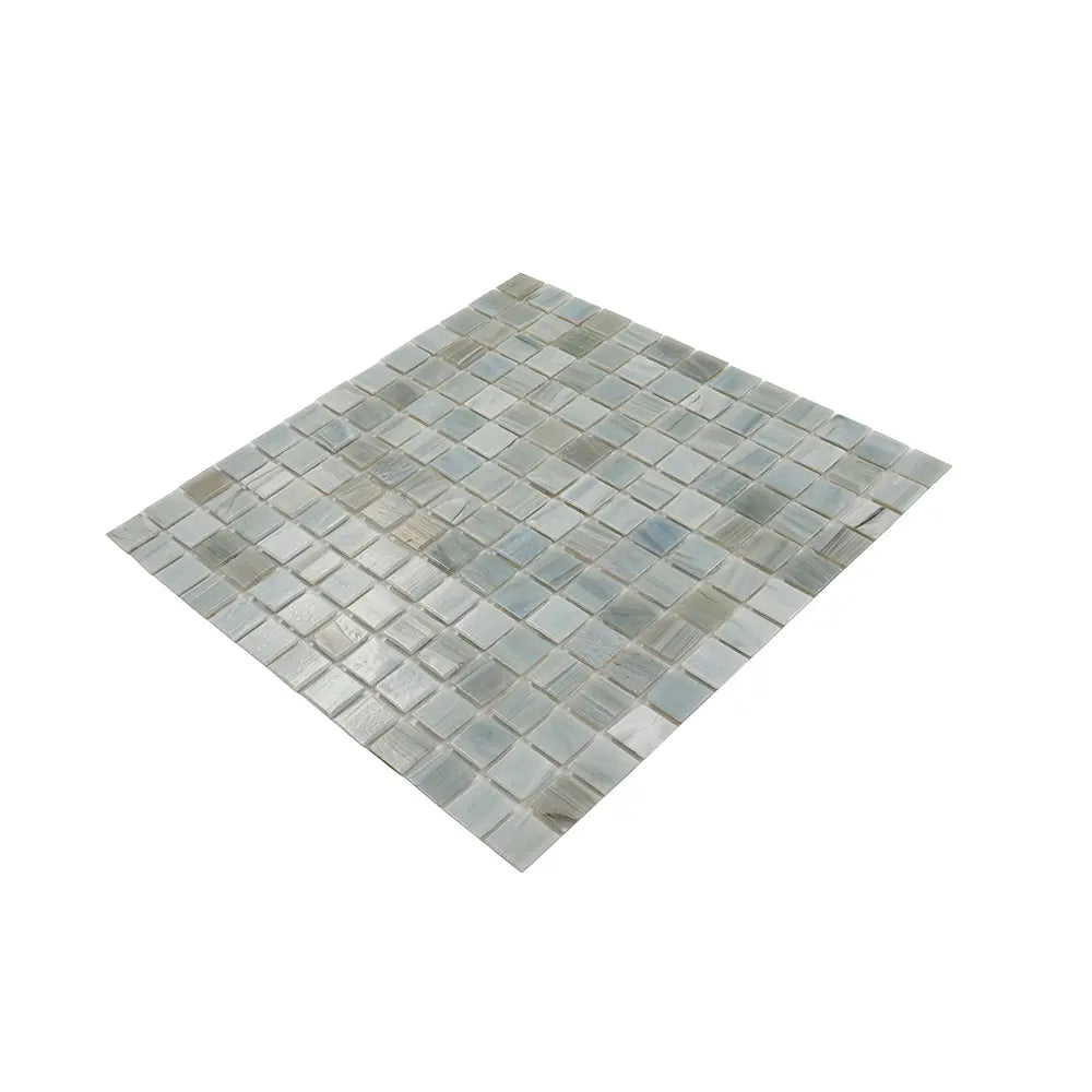 Nautical Blue & White Mixed Squares Glass Pool Tile | Tile Club