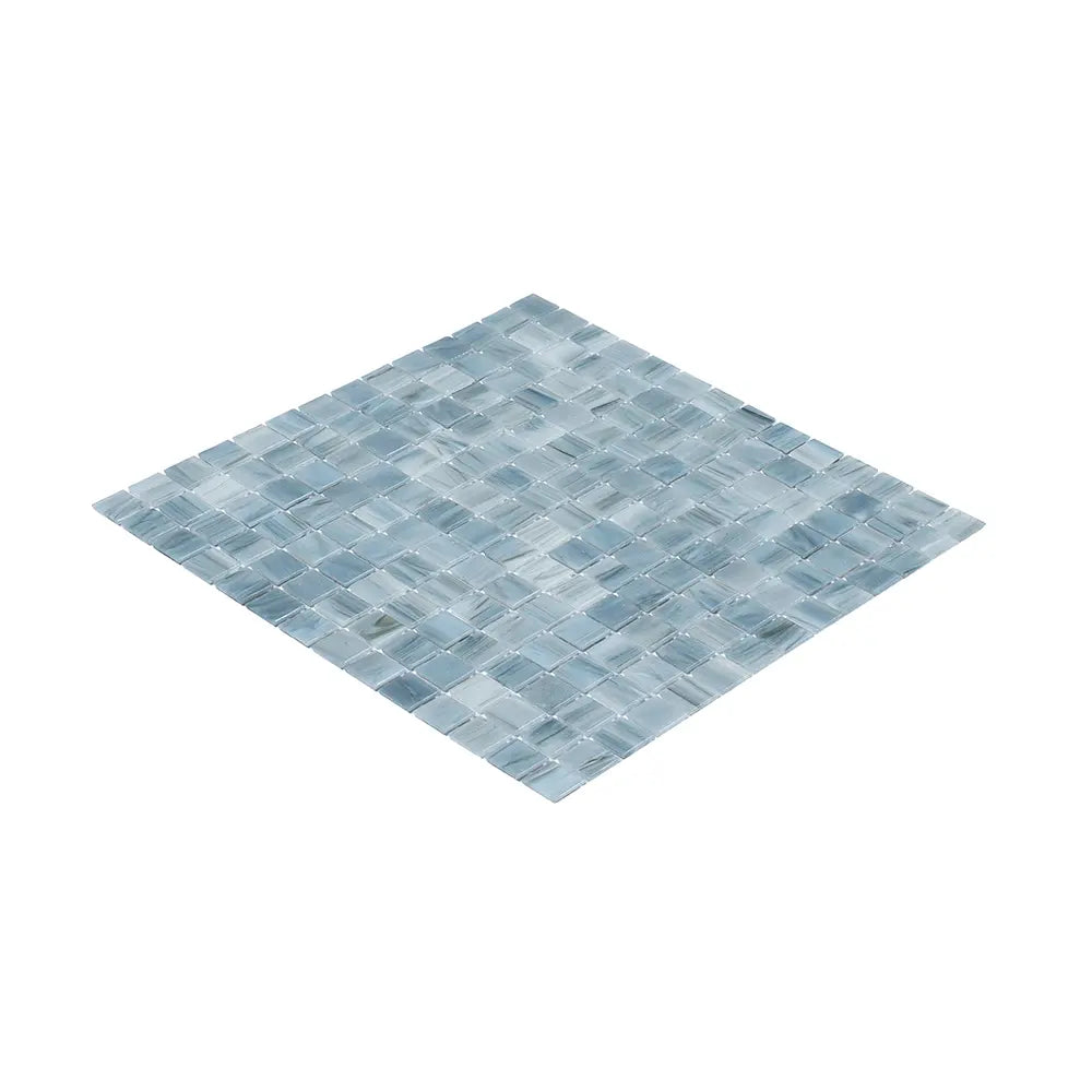 Nautical Blue & White Mixed Squares Glass Pool Tile | Tile Club