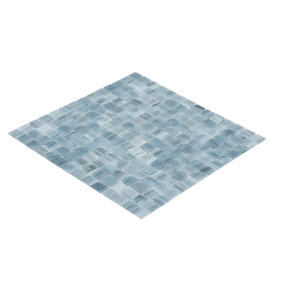 Nautical Blue & White Mixed Squares Glass Pool Tile | Tile Club