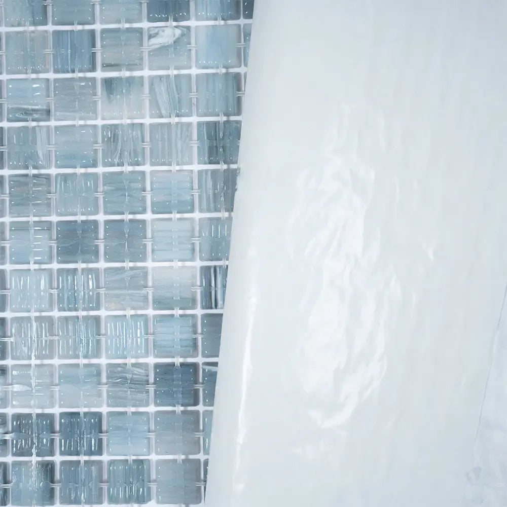 Nautical Blue & White Mixed Squares Glass Pool Tile | Tile Club