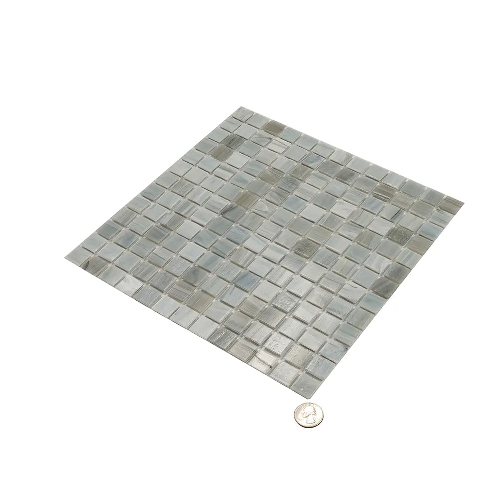 Nautical Blue & White Mixed Squares Glass Pool Tile | Tile Club
